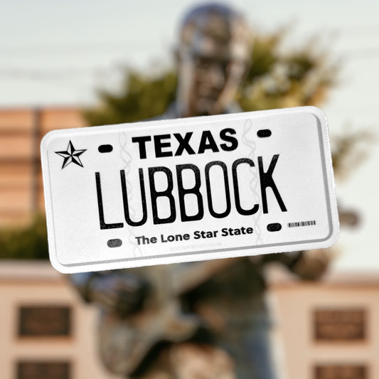 Lubbock Texas License Plate Sticker