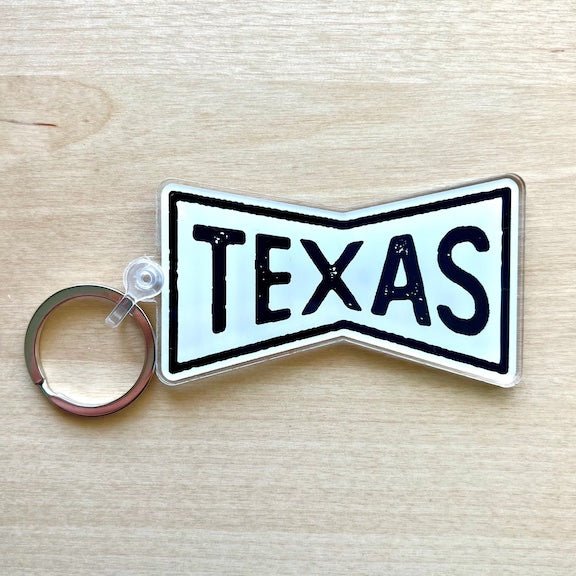 Texas Bowtie Banner Keychain - Hoot - n - Annie Pecan Company