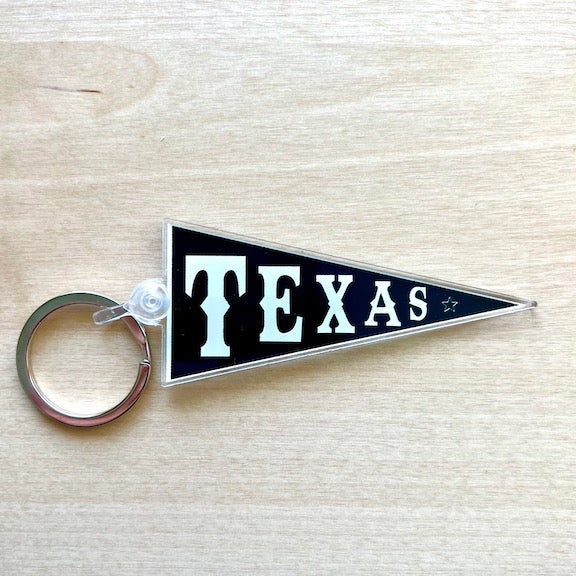 Texas Banner Keychain