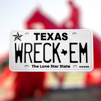 "Wreck 'Em" | Texas Tech Pride License Plate Sticker - Hoot - n - Annie Pecan Company