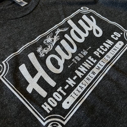 Howdy Mural Short Sleeve Tee | Vintage Blacktop - Hoot-n-Annie Pecan Company