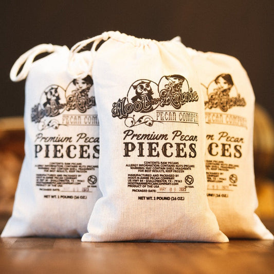 Pecan Pieces | Raw Natural Texas Pecans | 1 lb. - Hoot-n-Annie Pecan Company