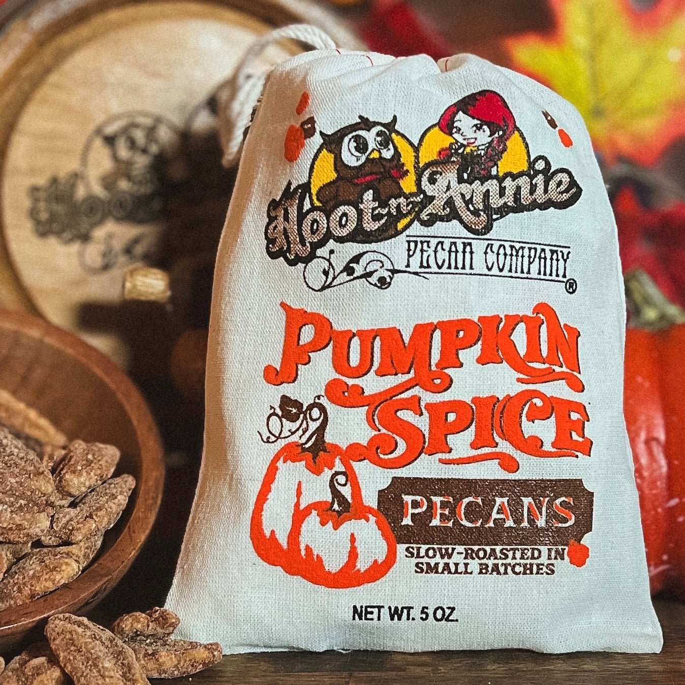 Pumpkin Spice Pecans - Hoot-n-Annie Pecan Company